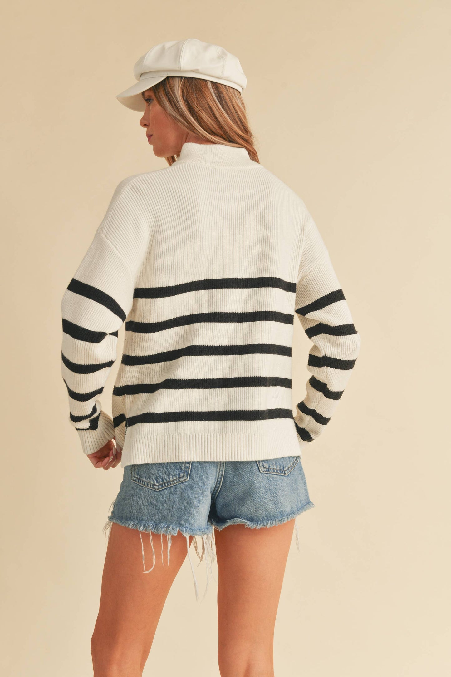 Stripe quarter zip Sweater