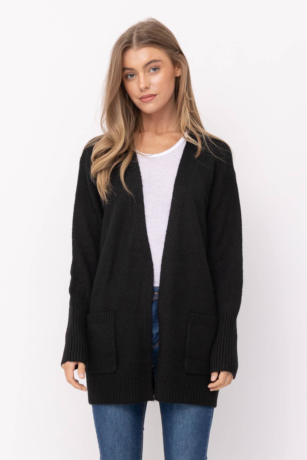 Black Cozy textured cardigan