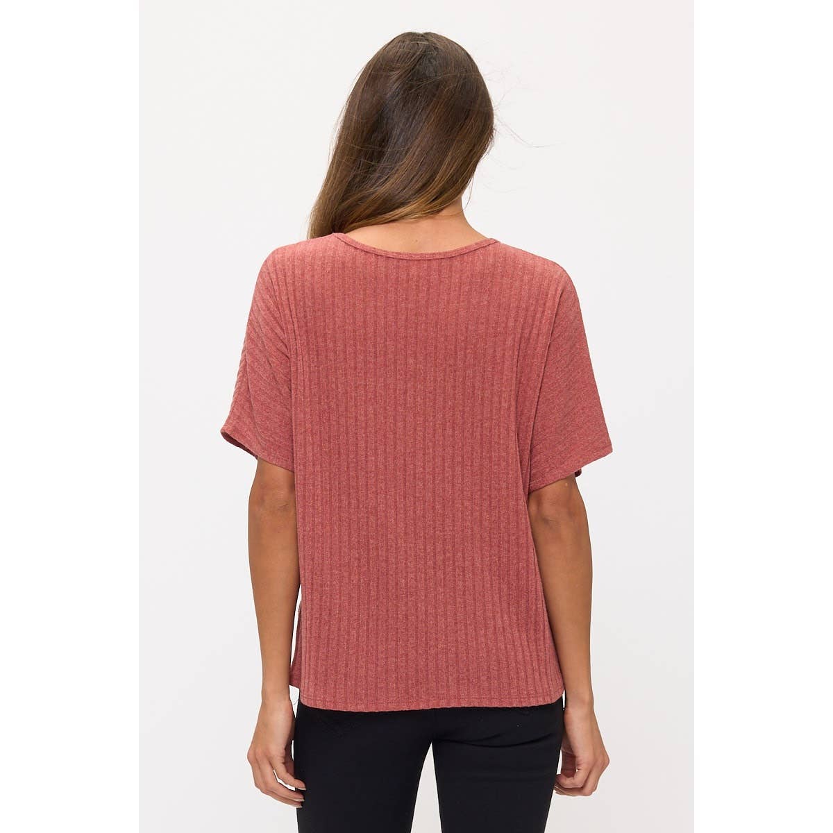 Mauve yoke cuff top