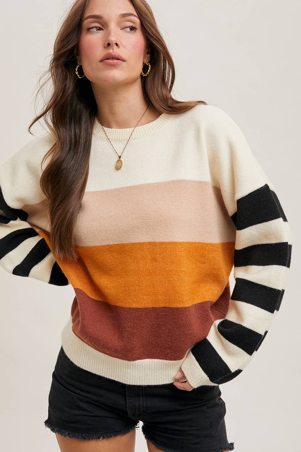 Color Block sweater pull over