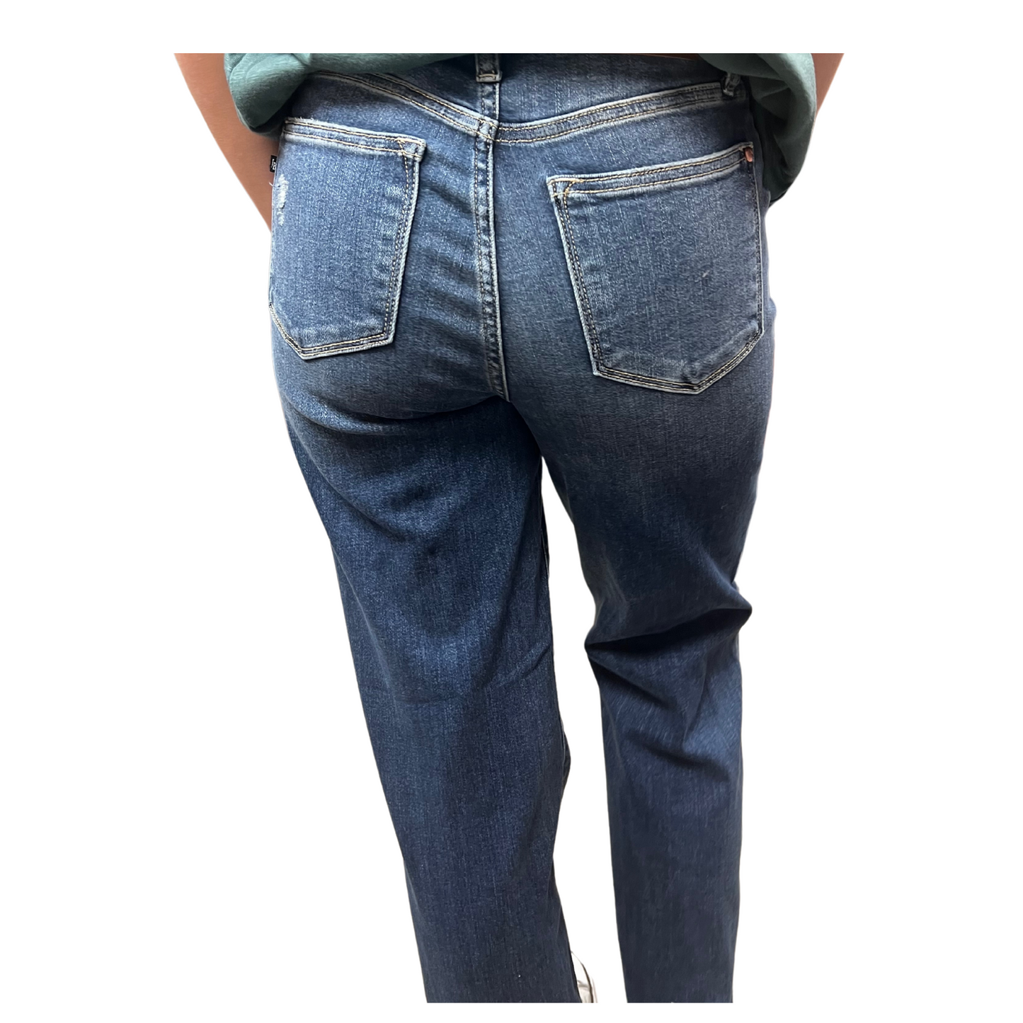 Khloe- Judy blue 90's high rise straight leg jean