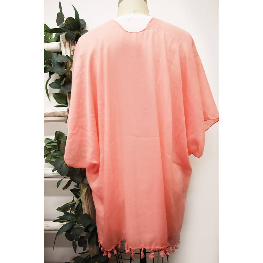 Solid Tassel Mid length Kimono