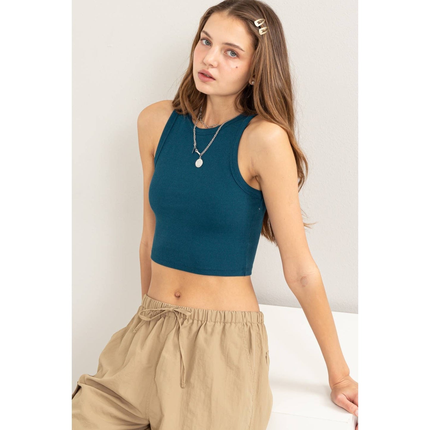 Ribbed basic Crop Tank Top