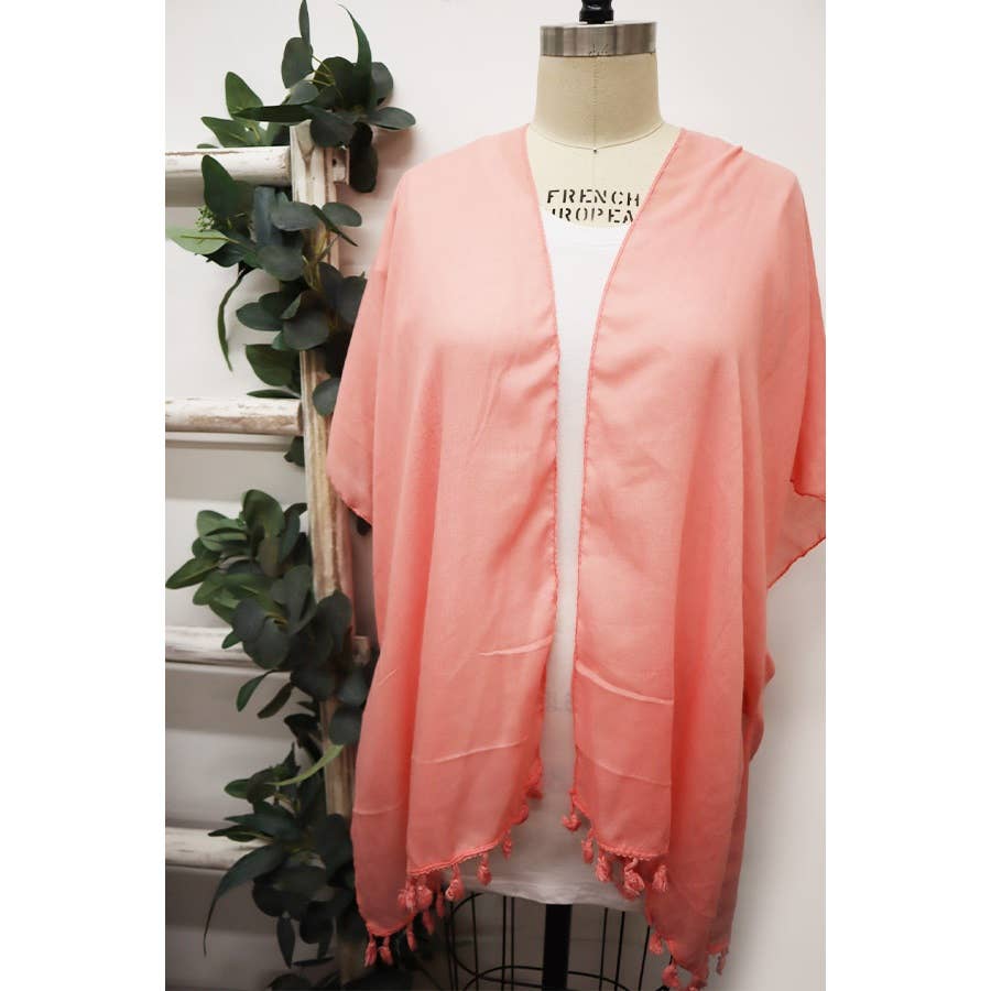 Solid Tassel Mid length Kimono