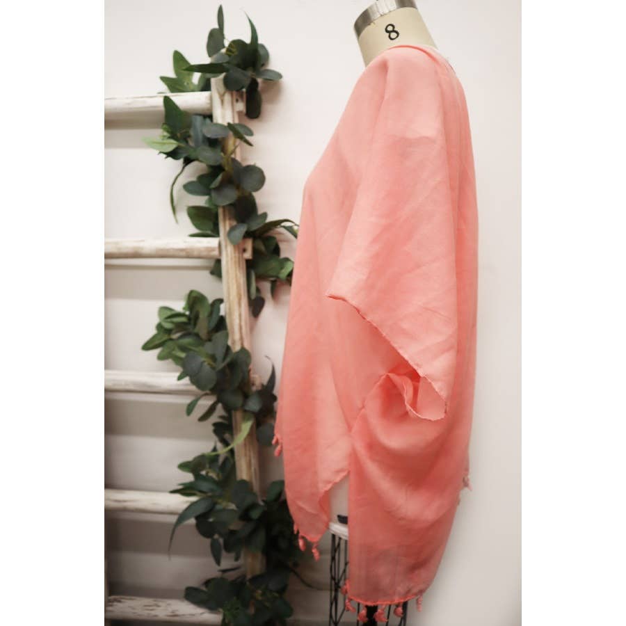 Solid Tassel Mid length Kimono