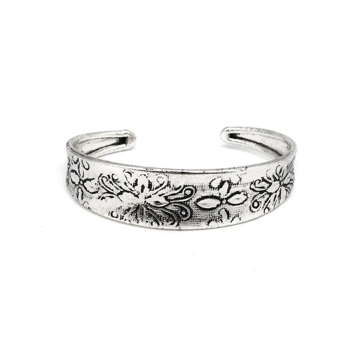 Floral Print- Handcrafted Etched Cuff Bracelet