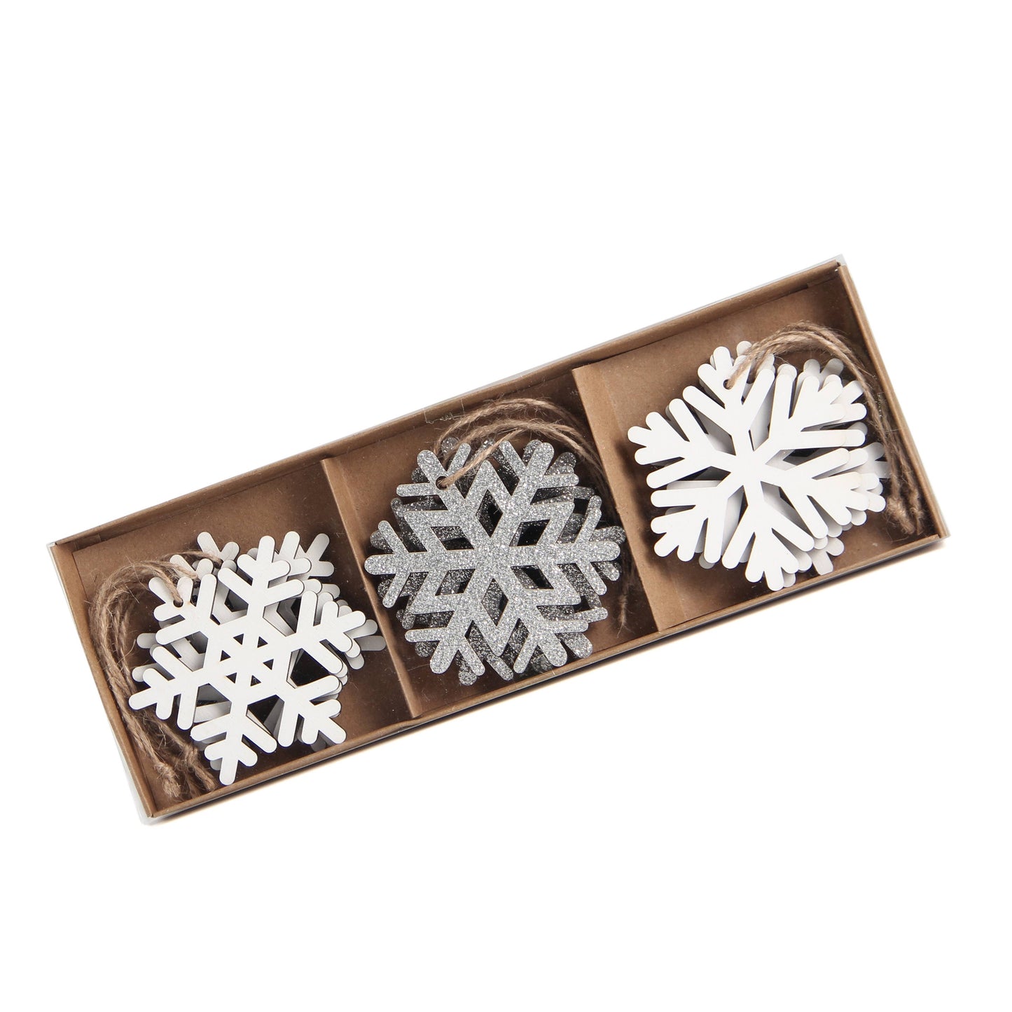 Wood Snowflake ornaments set