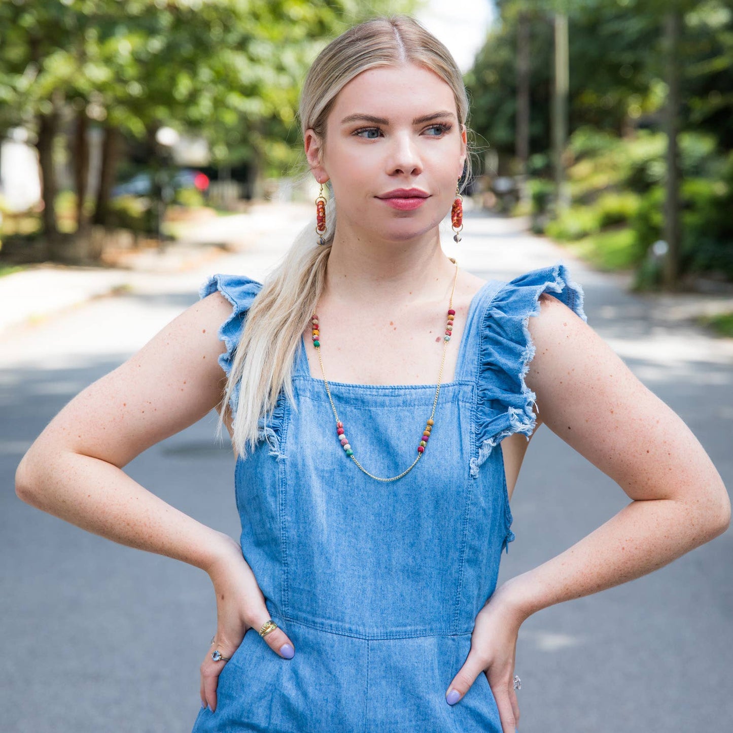 Aasha Long Station Necklace