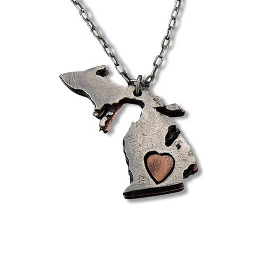 Michigan Jewelry - Pewter State Necklace