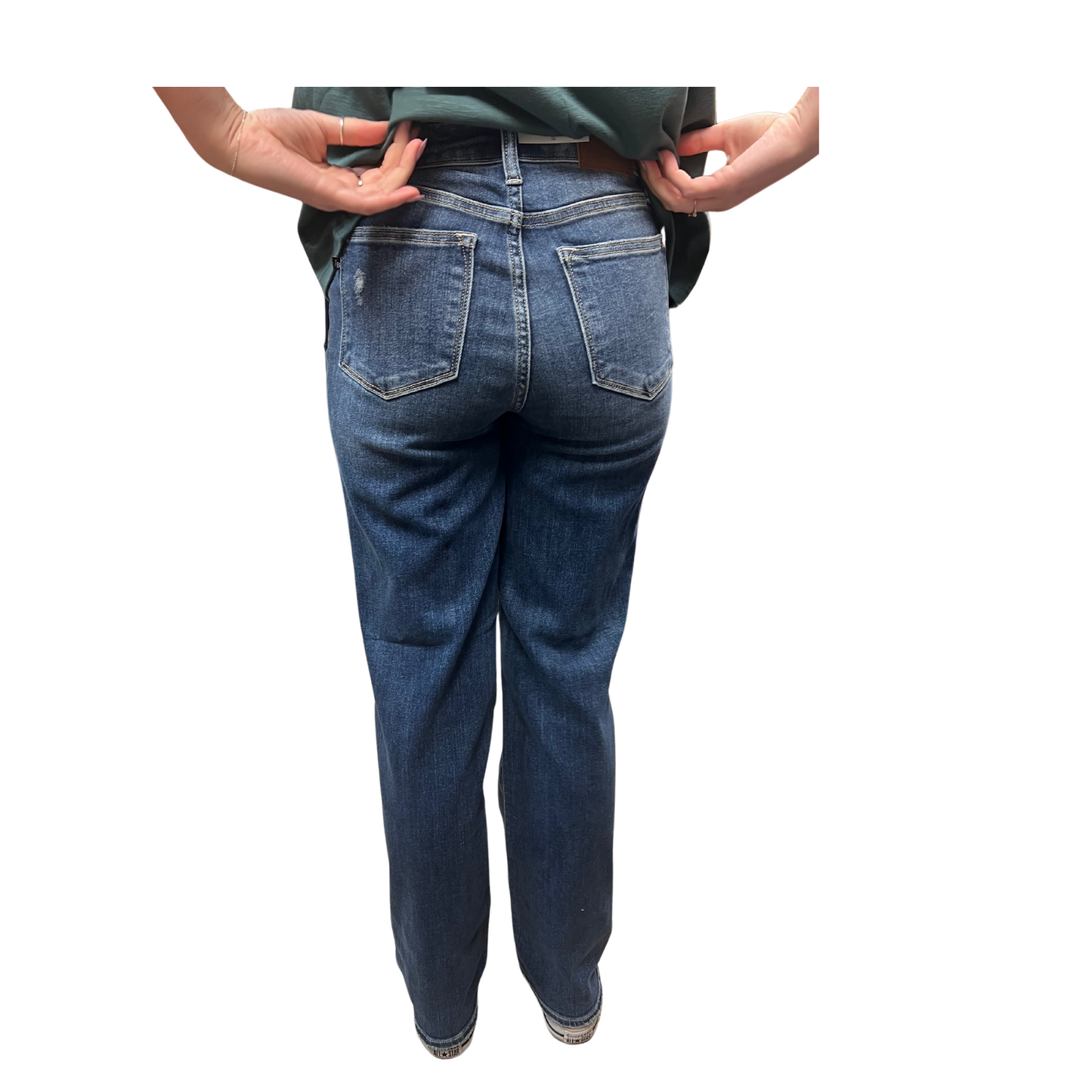 Khloe- Judy blue 90's high rise straight leg jean