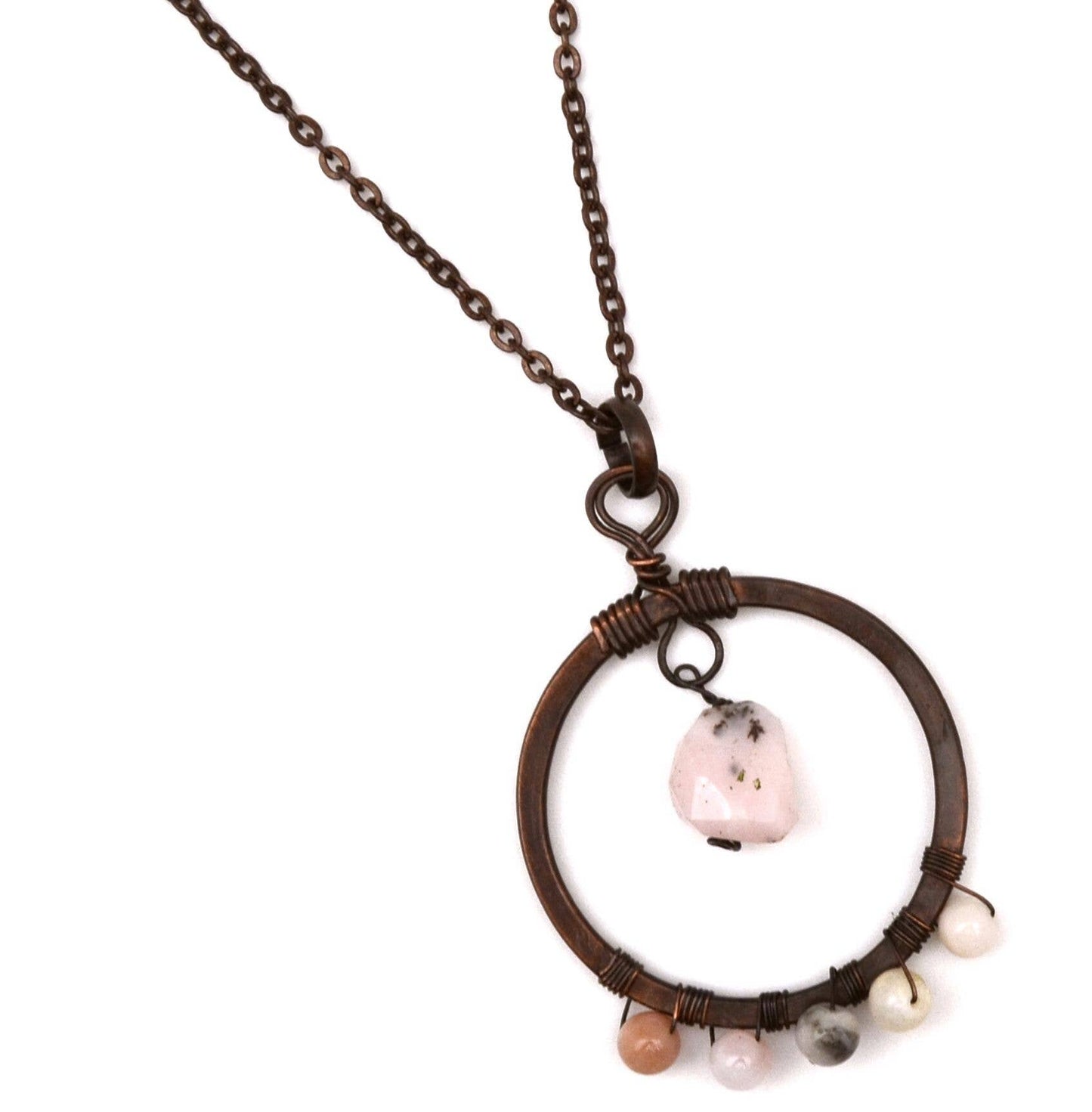 Banjara Pink Opal Copper Ring Necklace
