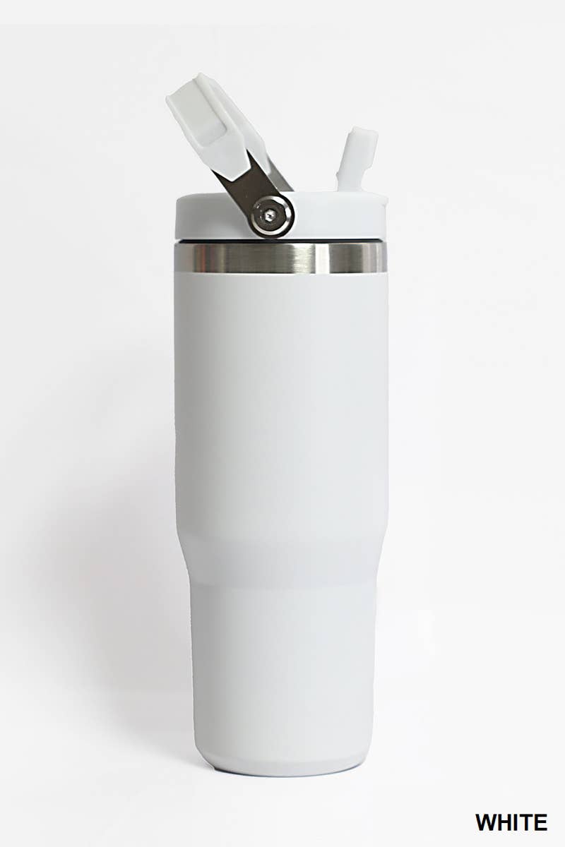 30 oz Stainless Steel Flip Straw Tumbler