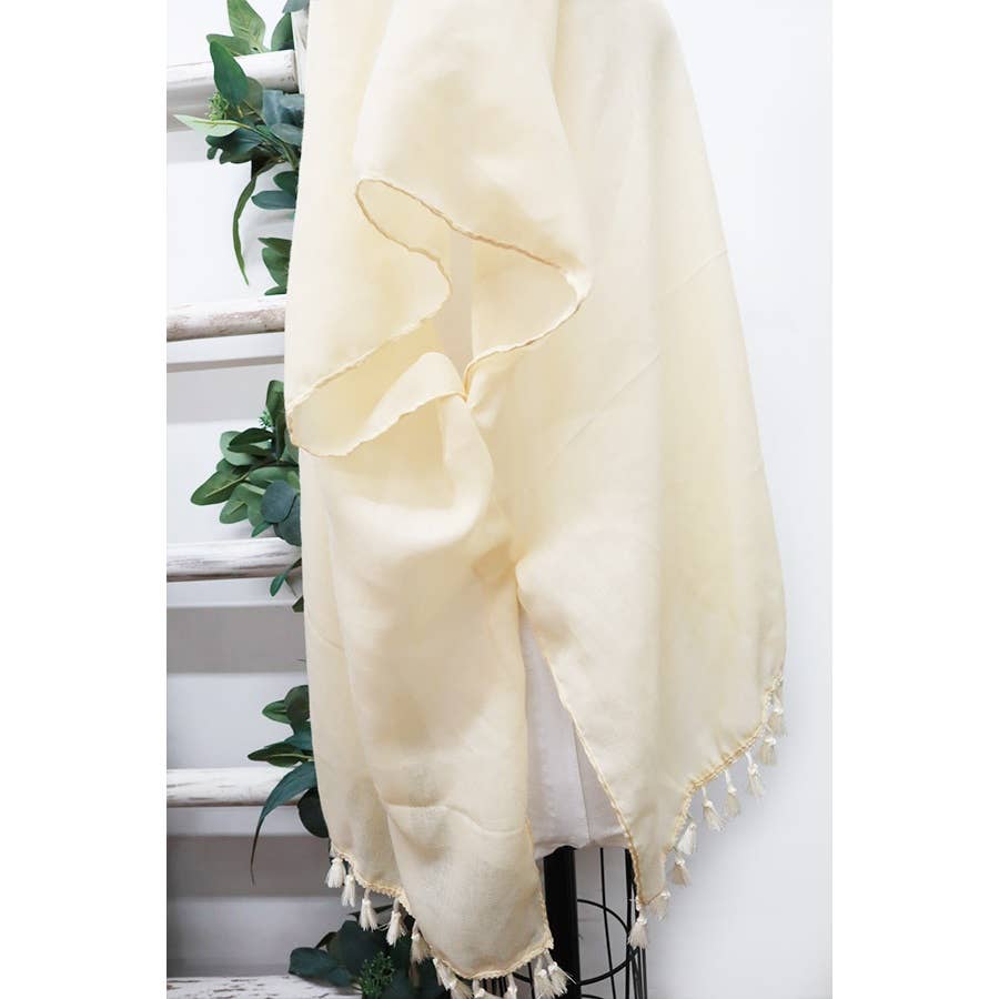 Solid Tassel Mid length Kimono