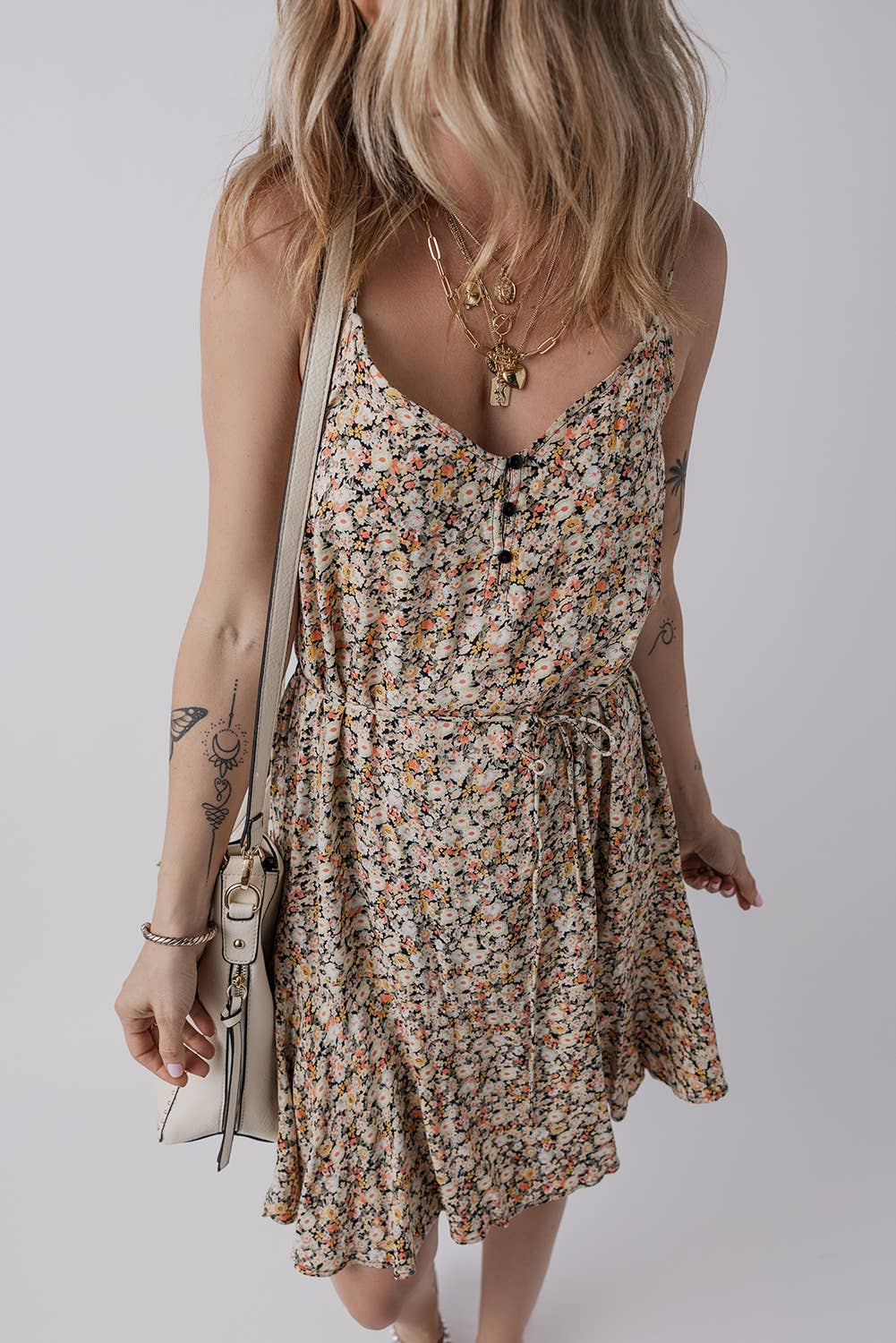 Boho Floral Printed Flared Sundress