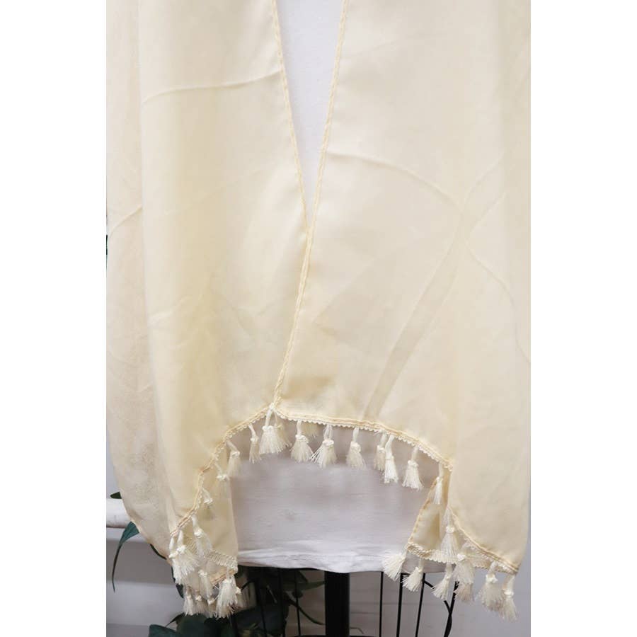 Solid Tassel Mid length Kimono