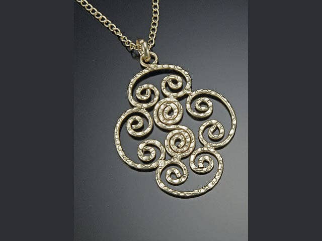 Pendant Necklace - Swirl Medallion