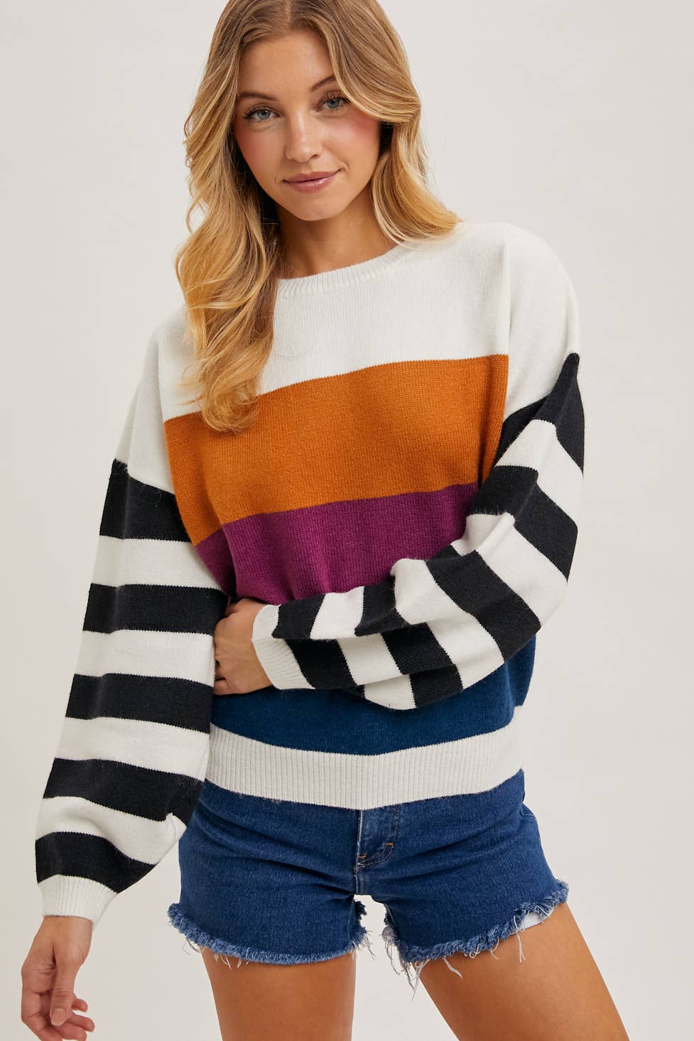 Color Block sweater pull over