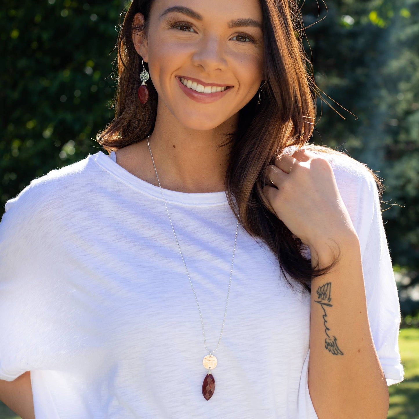 Akriti Silver - Mookite Necklace