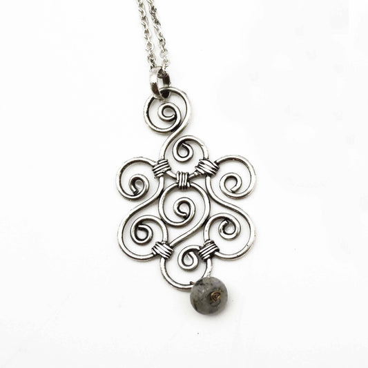Banjara Labradorite Stone Spiral Necklace