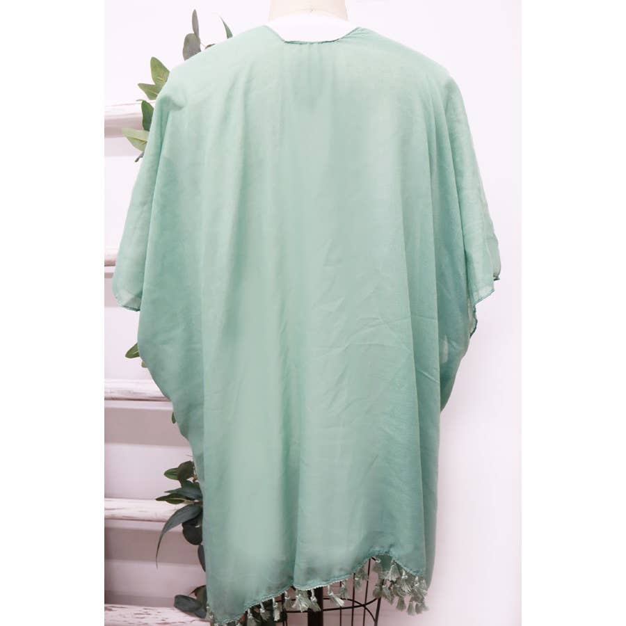 Solid Tassel Mid length Kimono