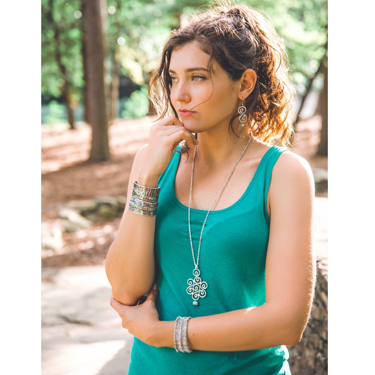 Banjara Labradorite Stone Spiral Necklace