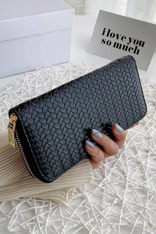 Woven Weave Long Wallet