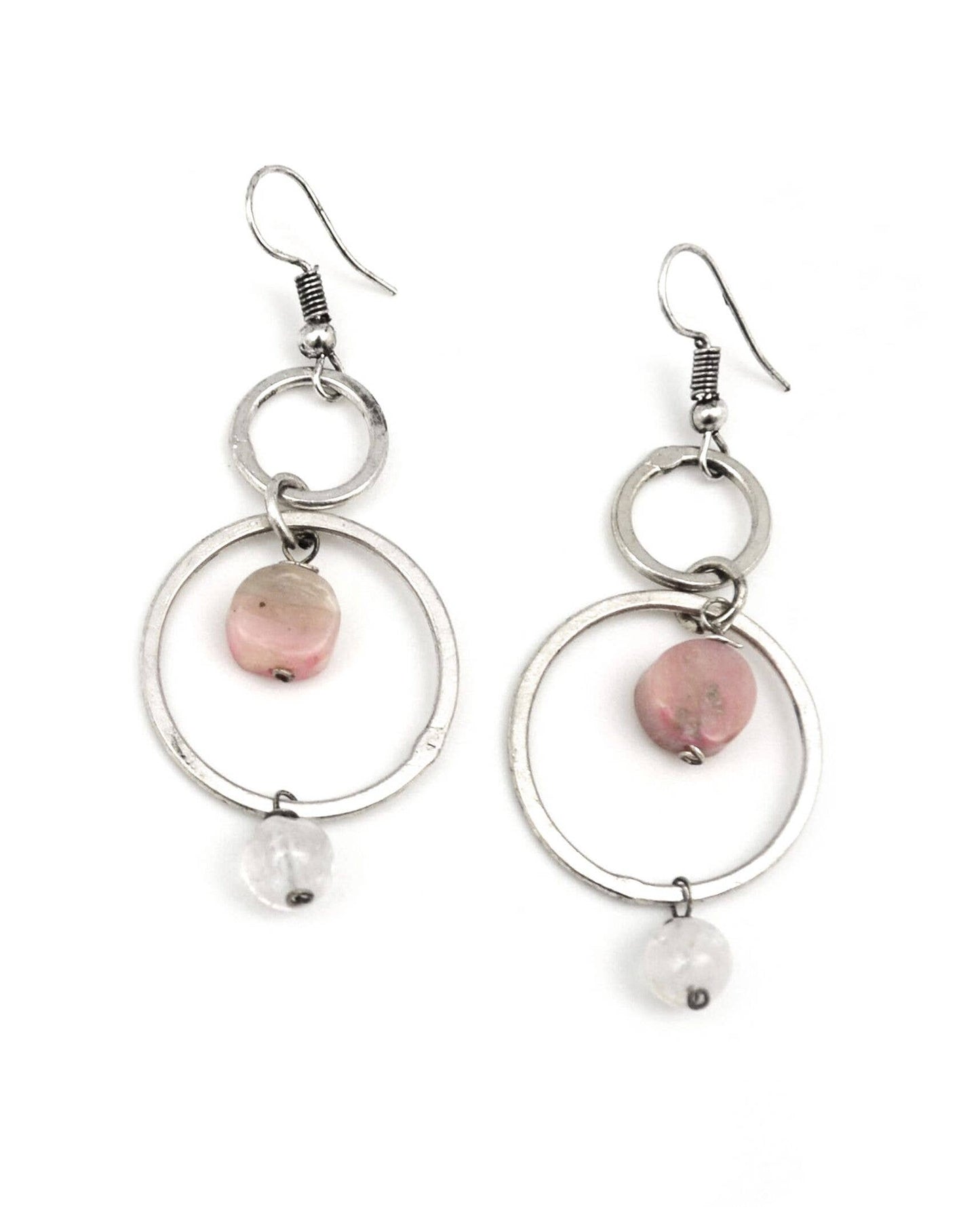 Banjara Opal and Quartz Circles Earrings