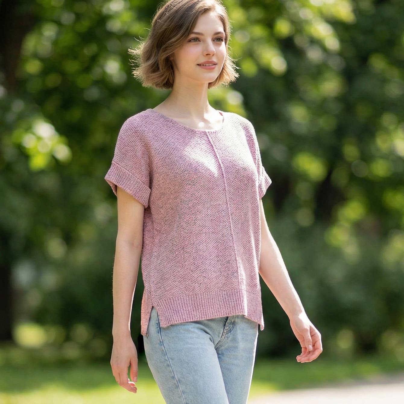 Dusty pink Short Sleeve top