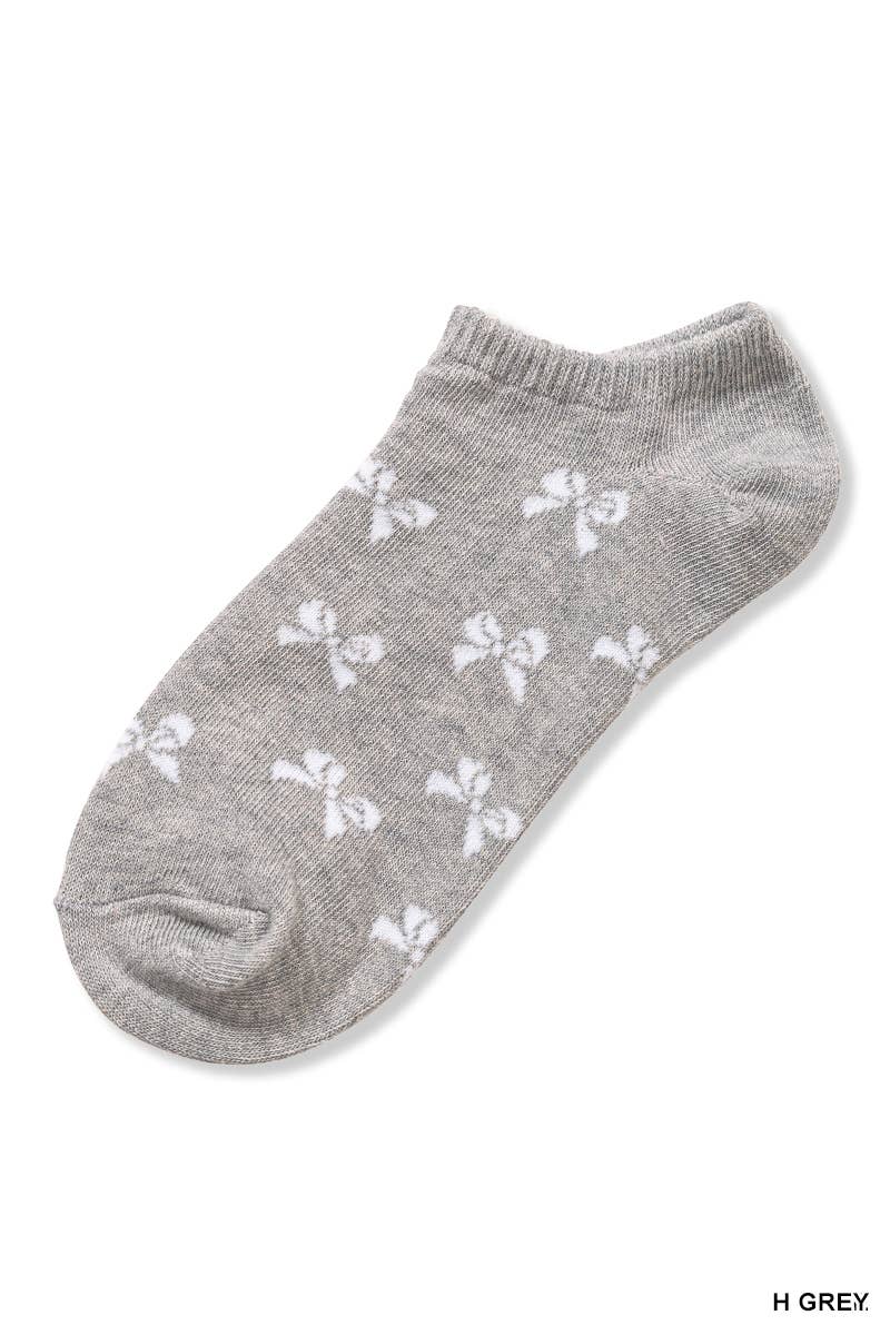 Bow- Printed ankle Socks