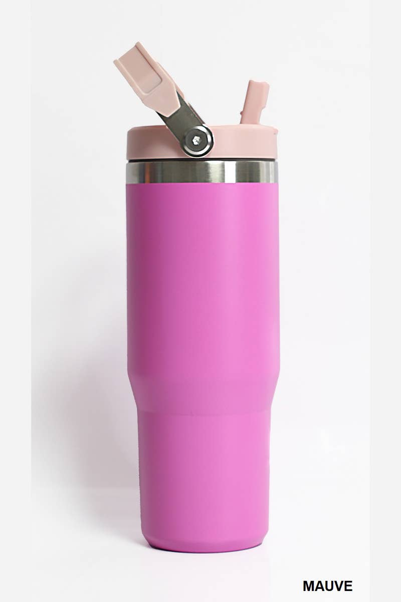 30 oz Stainless Steel Flip Straw Tumbler