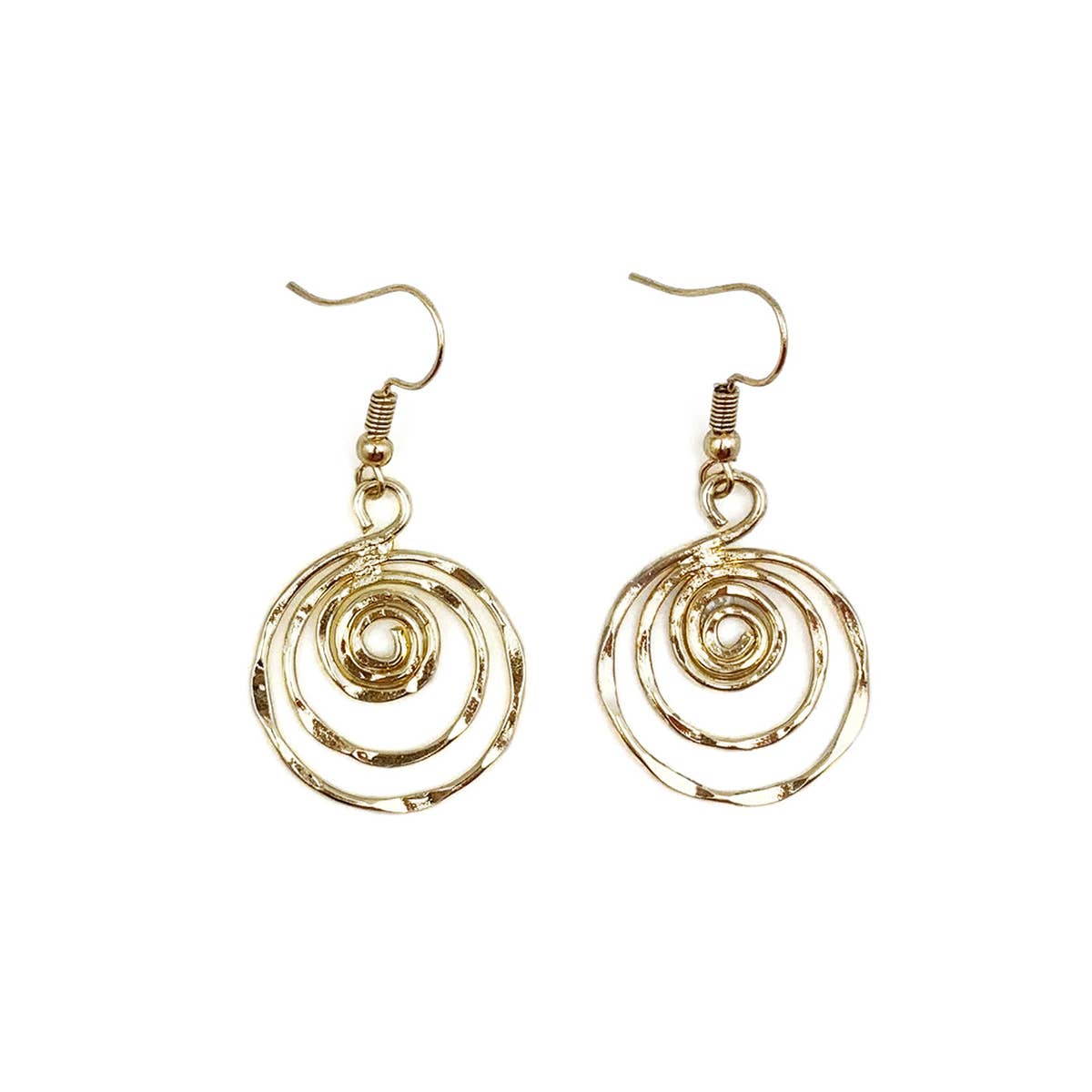 Gold Plated Earrings - Spiral Circle