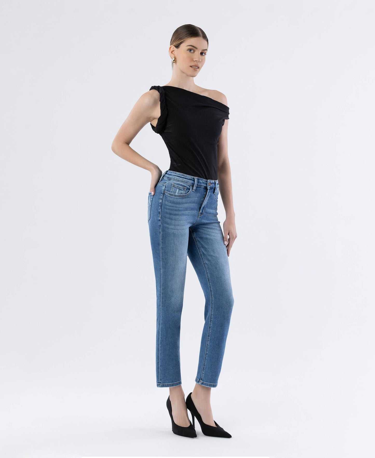 Vervet high rise slim straight jeans