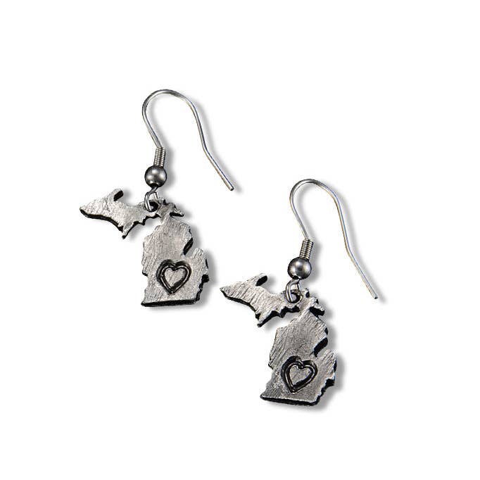 Michigan Jewelry - Pewter State Earrings