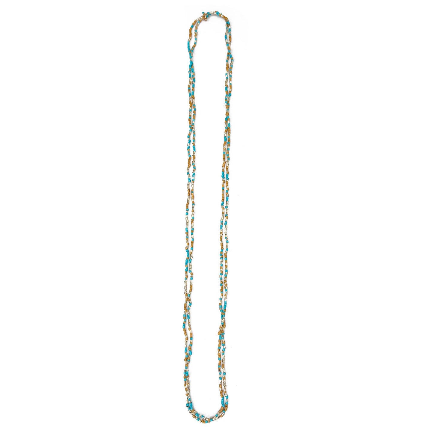Turquoise water- Seed Bead Multi-Strand Necklace