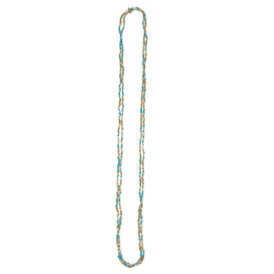 Turquoise water- Seed Bead Multi-Strand Necklace