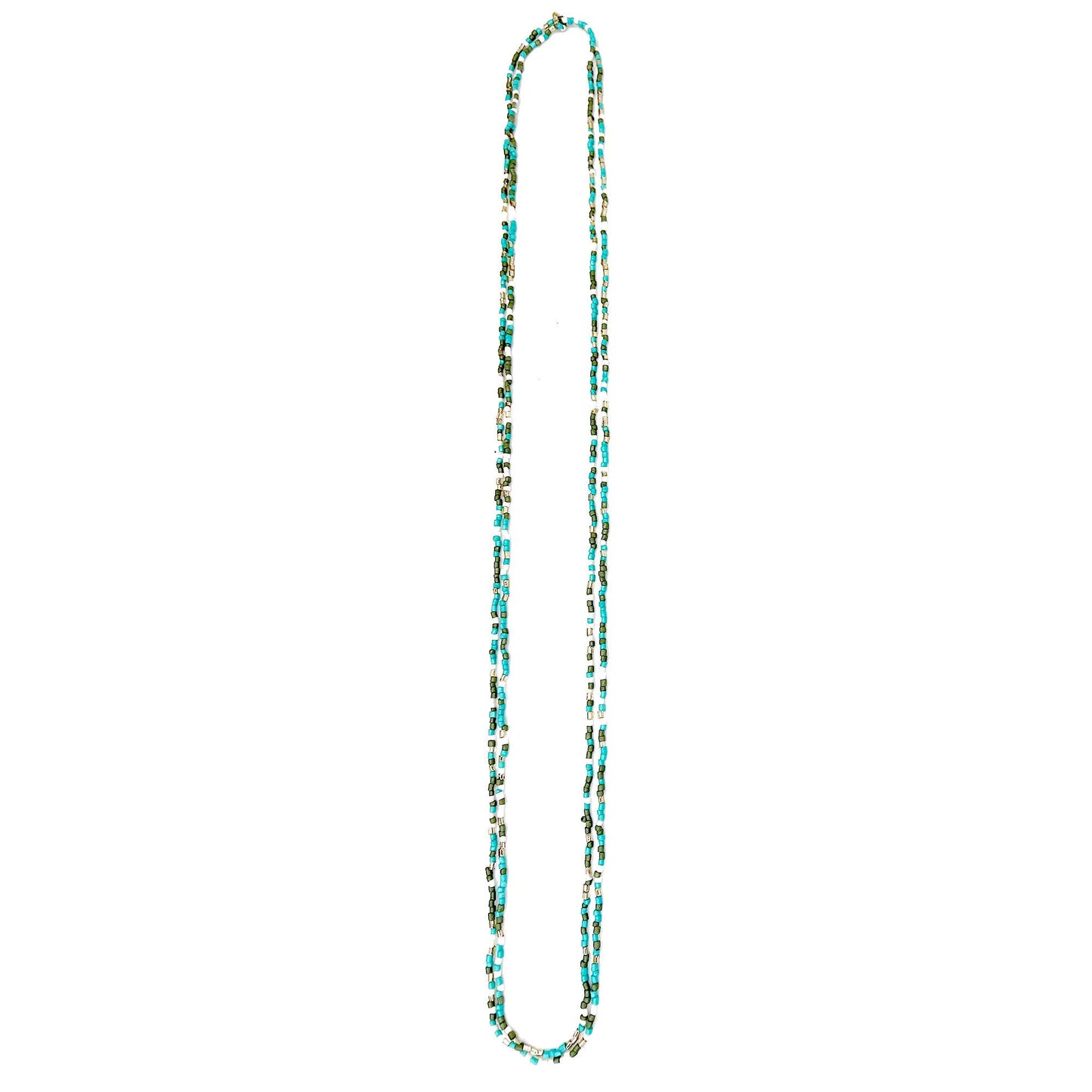 Turquoise water- Seed Bead Multi-Strand Necklace