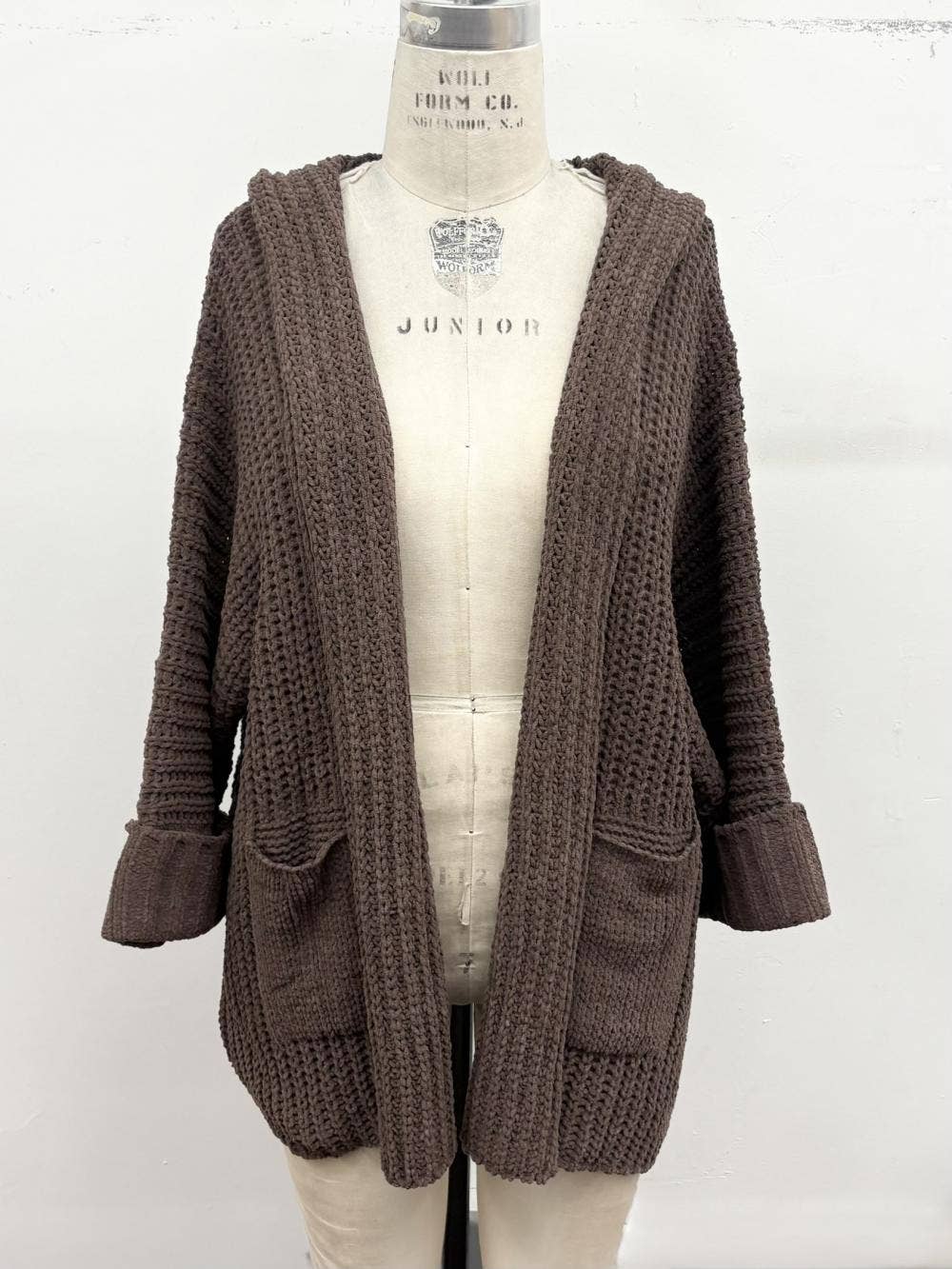 Chunky Knit Hooded Cardigan