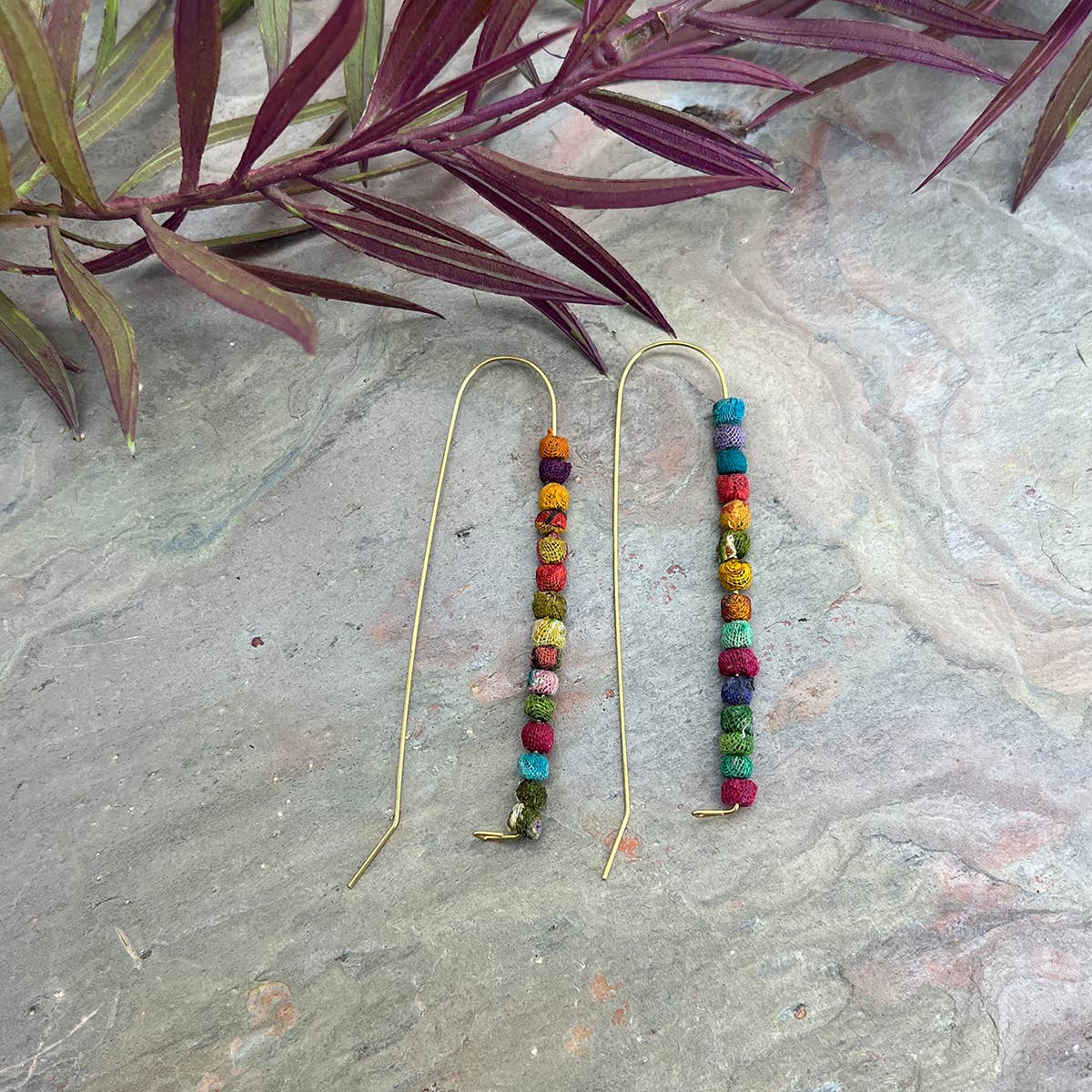 Aasha Small Beaded Needle Earrings