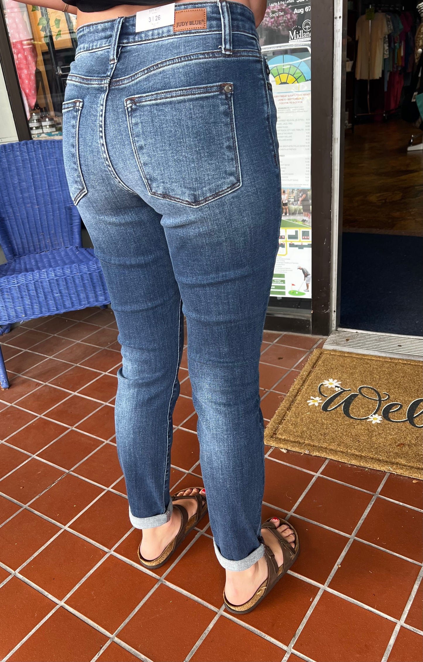 Hannah- Judy Blue cuffed slim Jeans