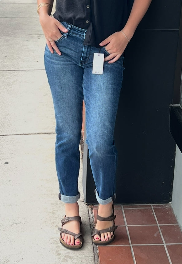 Hannah- Judy Blue cuffed slim Jeans