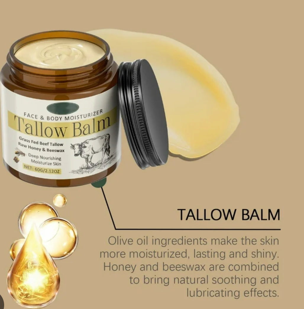 Whipped beef tallow honey balm