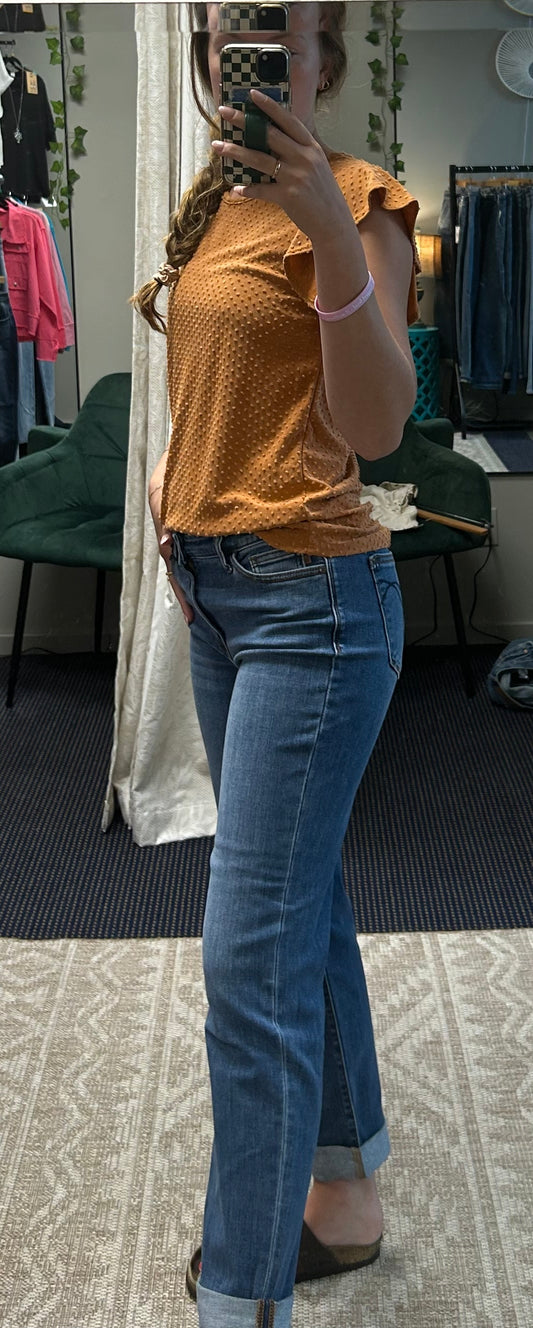 Peyton - Mid Rise Boyfriend classic cuffed Judy Blue jeans