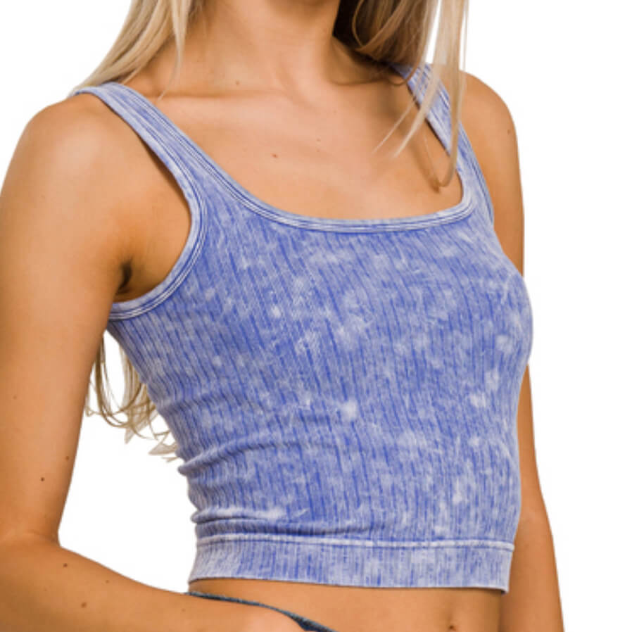 2 way ribbed seamless crop tank