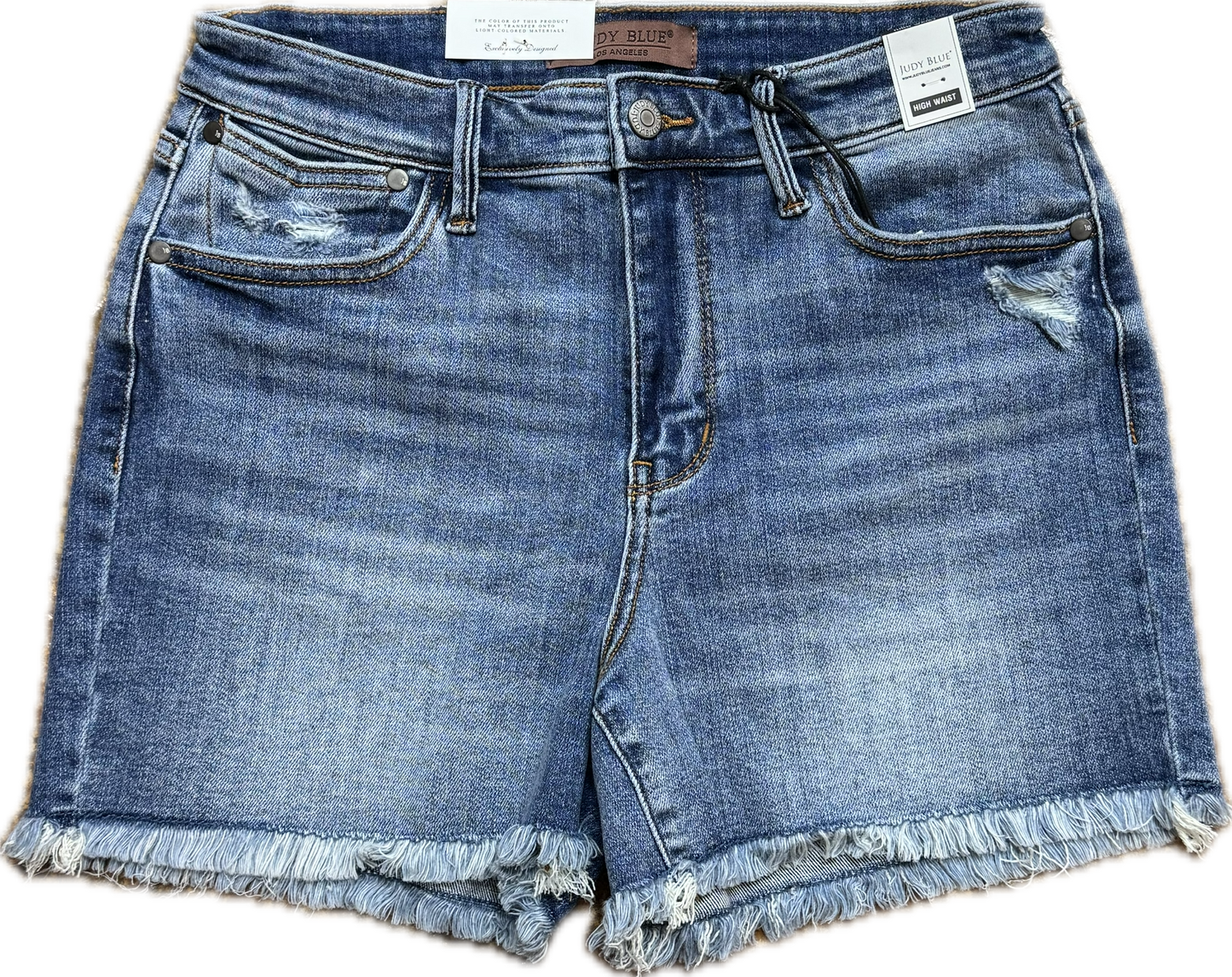 Nora- high rise frayed hem Judy Blue shorts