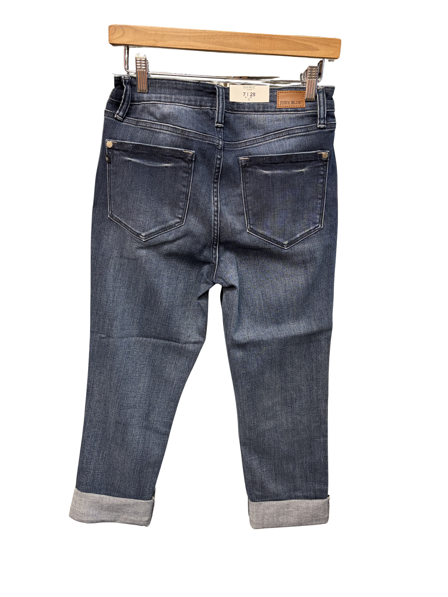 Lily - Judy blue dark washed cuffed capri