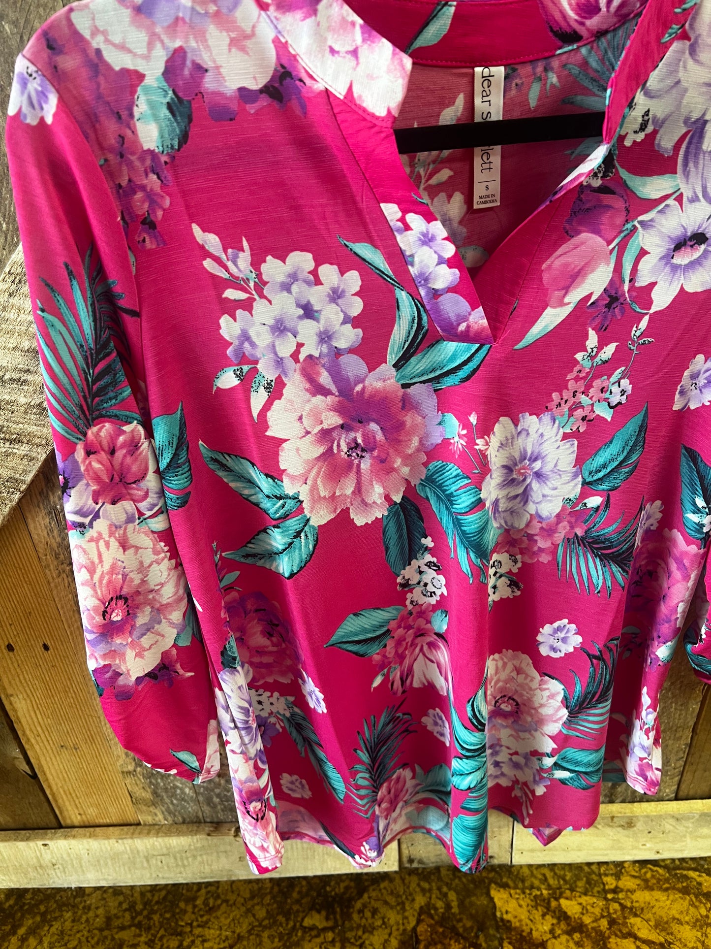 Magenta floral top
