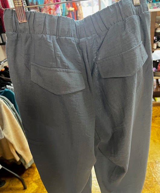 Linen drawstring waist pants