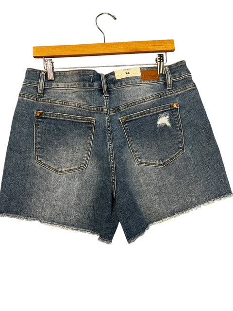 High waist distressed Judy Blue jean shorts