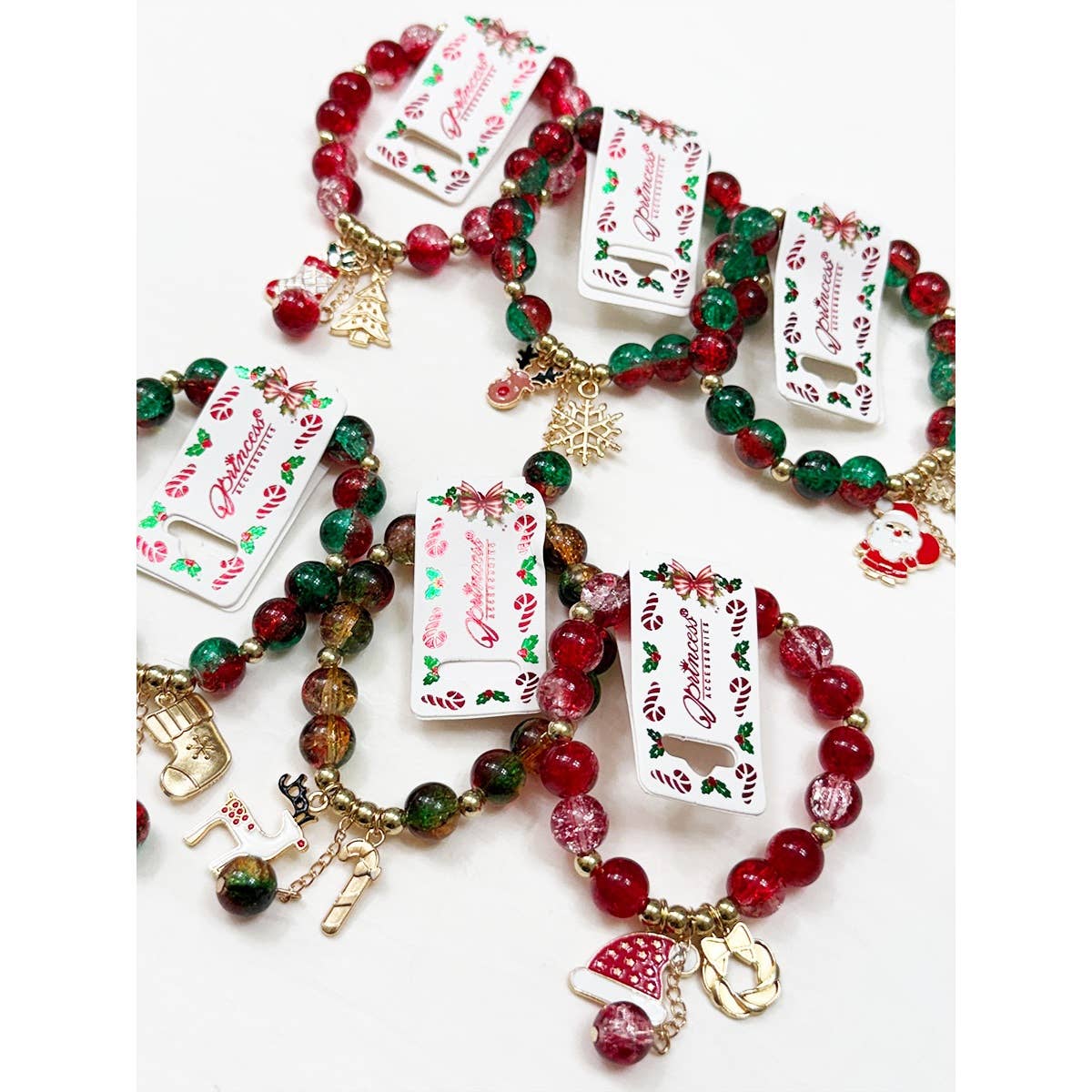 Stretch Christmas Theme Charm Bracelet