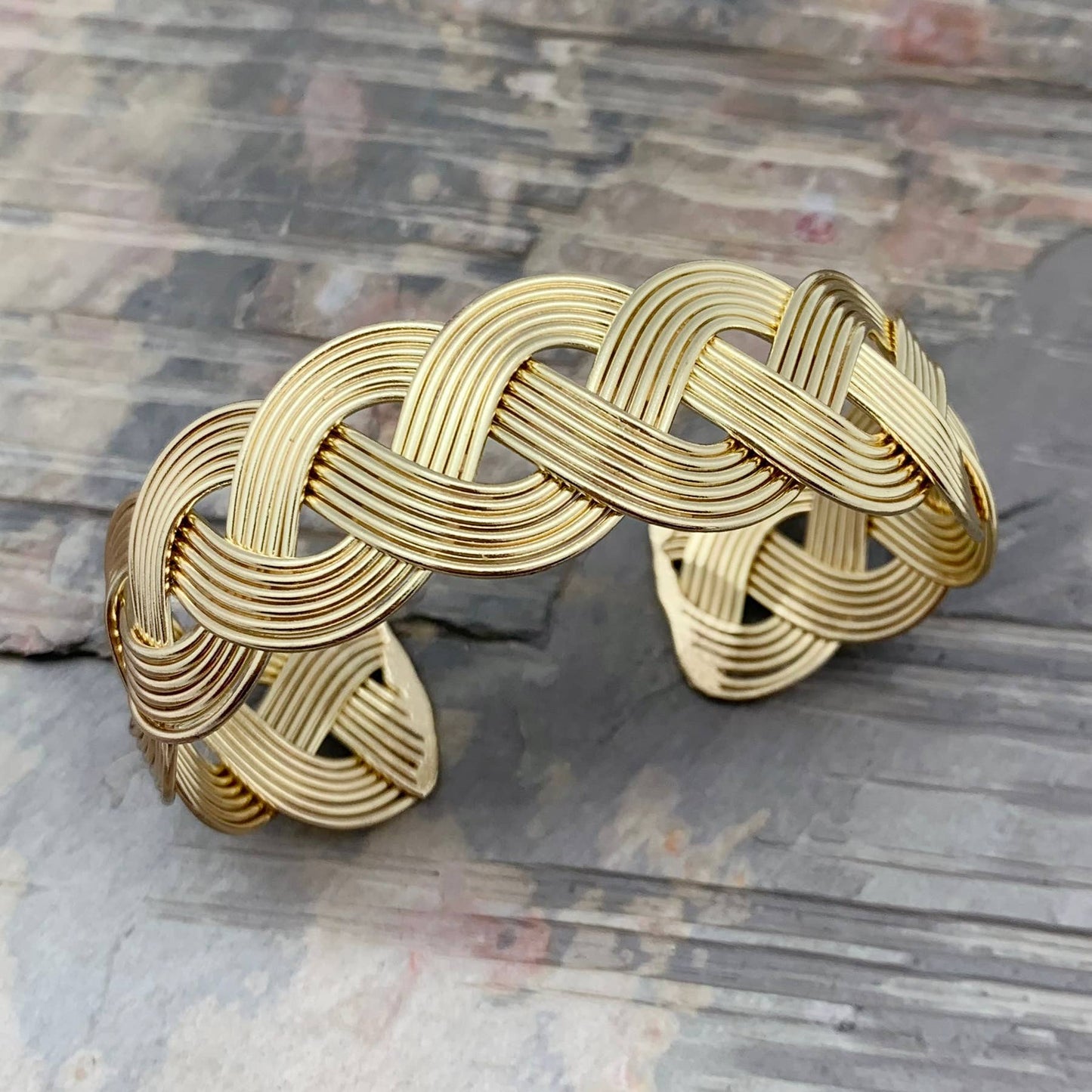 Loose Wide Braid cuff bracelet